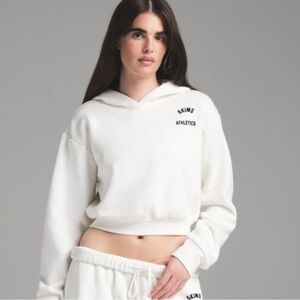 SKIMS Shrunken Cropped Hoodie Large Off White